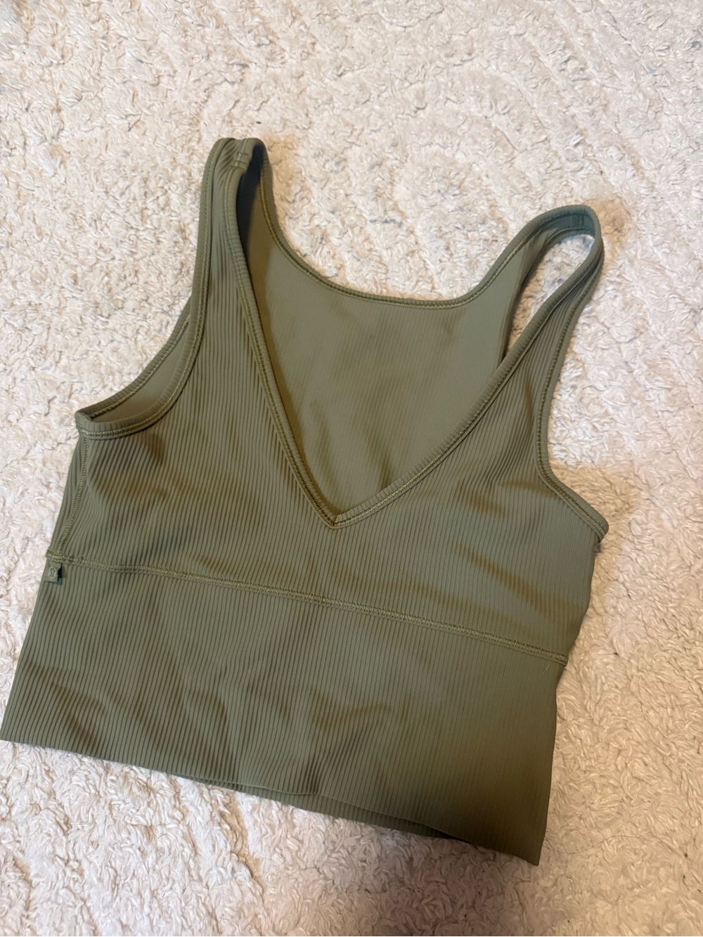 lululemon athletica Power Pivot Tank Ribbed in Olive Green